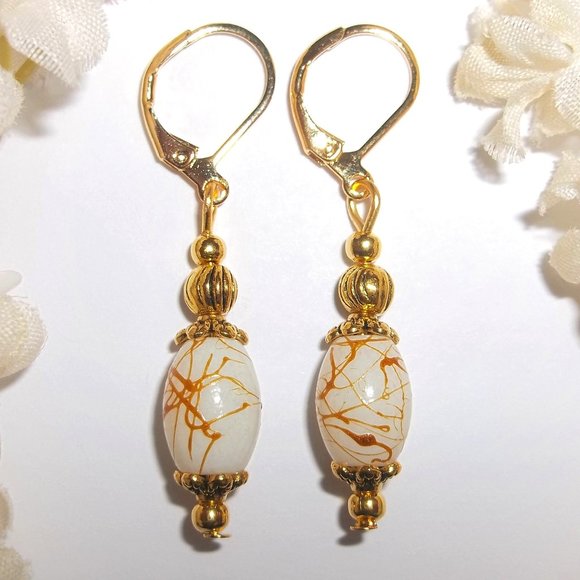 wvluckygirl Jewelry - Earring Earring Earrings Earring Set Earring White and Gold Earring Earring A014